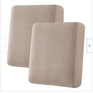 Loveseat Cushion Covers, Natural Color (Ivory/Off White), Stretch, Washable, NEW